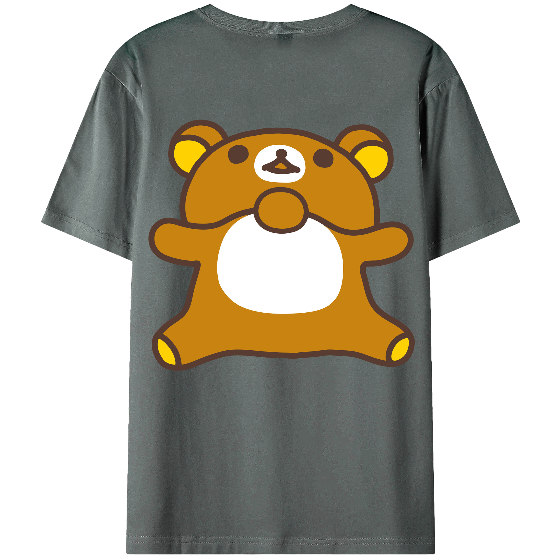 （画像用） リラックマ リラックマ キイロイトリ Rilakkuma Korilakkuma Kiiroitori 綿100％ メンズ半袖Tシャツ（バックプリント） 通気性